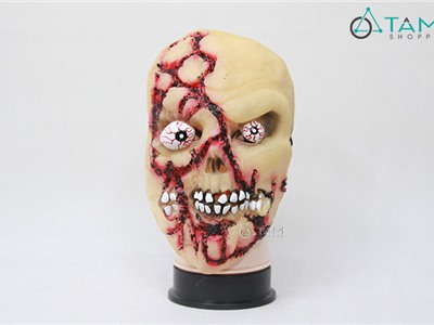Mặt nạ Halloween Zombie dây máu nửa mặt HLW-MN-49